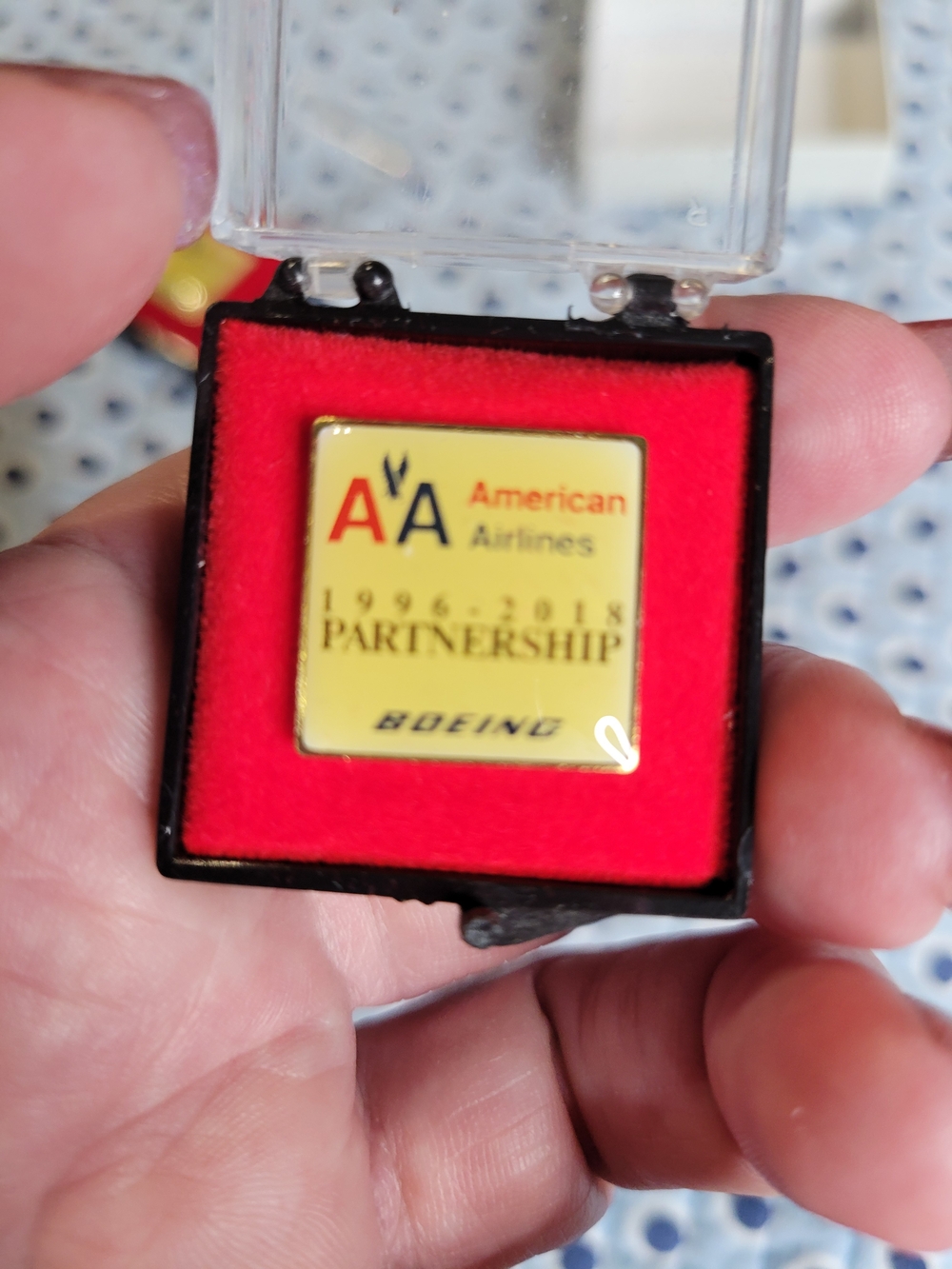 American Apparel Yellow and Red Commemorative Pin